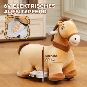 Kinder-Elektroauto Pferdform 6V 2 km/h 1.5-3 Jahre Braun