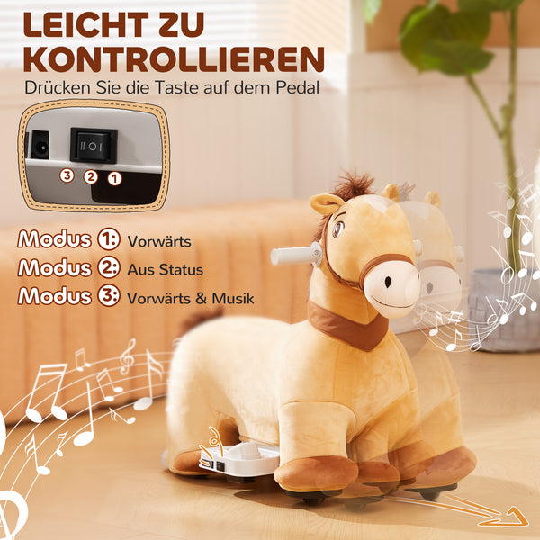 Kinder-Elektroauto Pferdform 6V 2 km/h 1.5-3 Jahre Braun