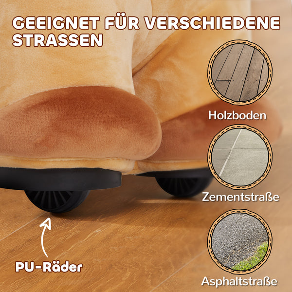 Kinder-Elektroauto Pferdform 6V 2 km/h 1.5-3 Jahre Braun