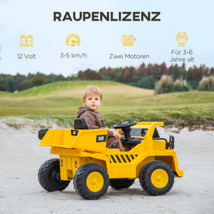 Elektrobagger Caterpillar für Kinder mit Fernsteuerung 3-6 Jahre gelb