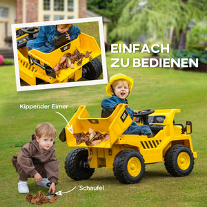 Elektrobagger Caterpillar für Kinder mit Fernsteuerung 3-6 Jahre gelb