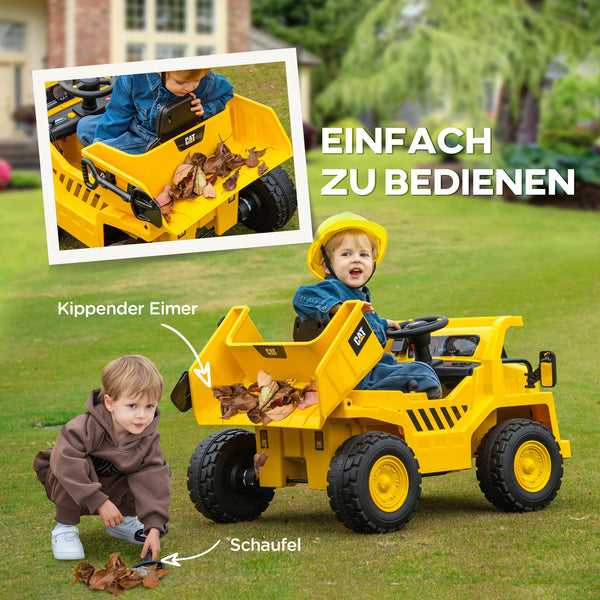 Elektrobagger Caterpillar für Kinder mit Fernsteuerung 3-6 Jahre gelb