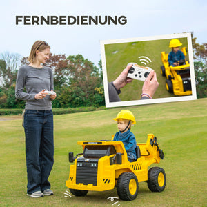 Elektrobagger Caterpillar für Kinder mit Fernsteuerung 3-6 Jahre gelb