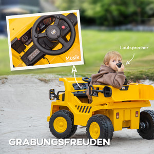 Elektrobagger Caterpillar für Kinder mit Fernsteuerung 3-6 Jahre gelb