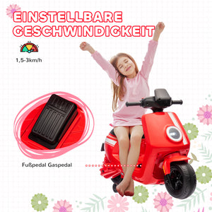 Elektro-Motorrad Kinderfahrzeug 6V mit Vor-/Rückwärtsgang 1.5-3 Jahre Rot