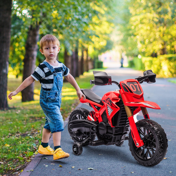 Elektro-Motorrad Kinderfahrzeug 6V mit Stützrädern 3-8 Jahre Rot