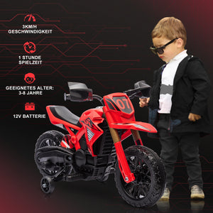 Elektro-Motorrad Kinderfahrzeug 6V mit Stützrädern 3-8 Jahre Rot
