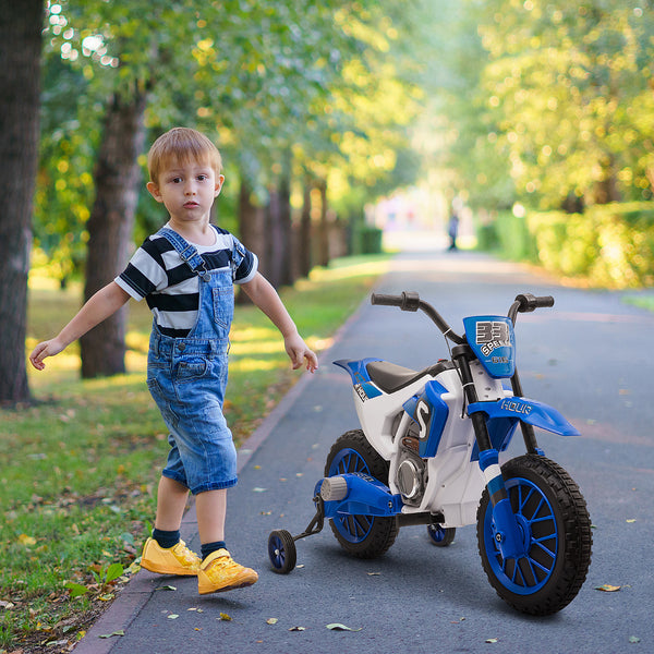 Elektromotorrad für Kinder ab 3 mit Stützrädern und 45 Min Fahrzeit