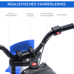 Elektromotorrad für Kinder ab 3 mit Stützrädern und 45 Min Fahrzeit
