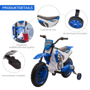 Elektromotorrad für Kinder ab 3 mit Stützrädern und 45 Min Fahrzeit