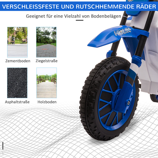 Elektromotorrad für Kinder ab 3 mit Stützrädern und 45 Min Fahrzeit