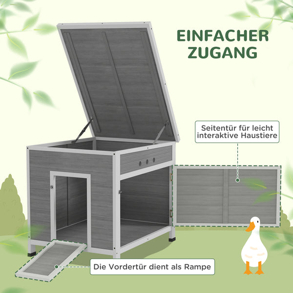 Entenstall Geflügelhaus wetterfest mit Belüftung aus Holz