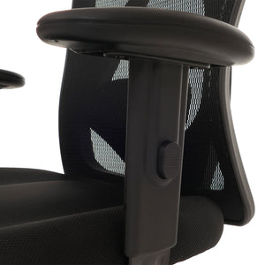 Ergonomischer Bürostuhl mit verstellbarer Lordosenstütze schwarz