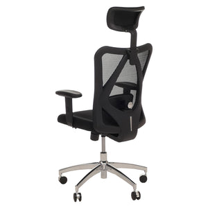 Ergonomischer Bürostuhl mit verstellbarer Lordosenstütze schwarz