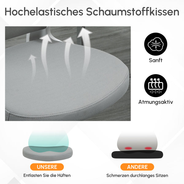 Ergonomischer Bürostuhl mit Kopfstütze Grau