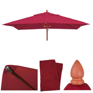 Ersatzbezug Gastronomie Holz-Sonnenschirm Sonnenschirmbezug 4x4m bordeaux