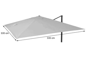 Ersatzbezug Luxus-Ampelschirm Sonnenschirmbezug 3,5x3,5m anthrazit