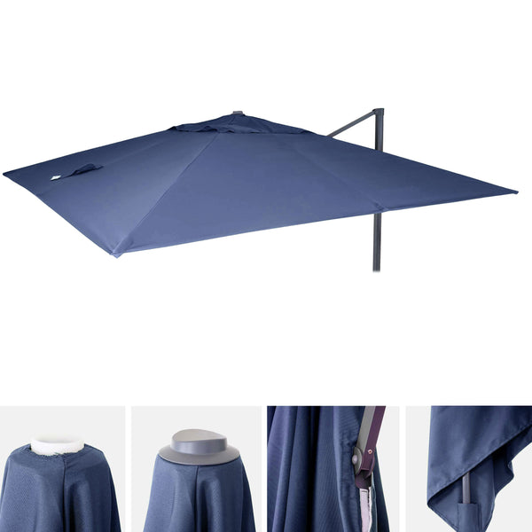 Ersatzbezug Luxus-Ampelschirm Sonnenschirmbezug 3x3m blau