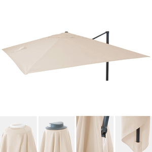 Ersatzbezug Luxus-Ampelschirm Sonnenschirmbezug 3x3m creme