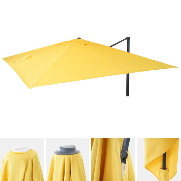 Ersatzbezug Luxus-Ampelschirm Sonnenschirmbezug 3,5x3,5m gelb