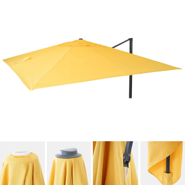 Ersatzbezug Luxus-Ampelschirm Sonnenschirmbezug 3x3m gelb