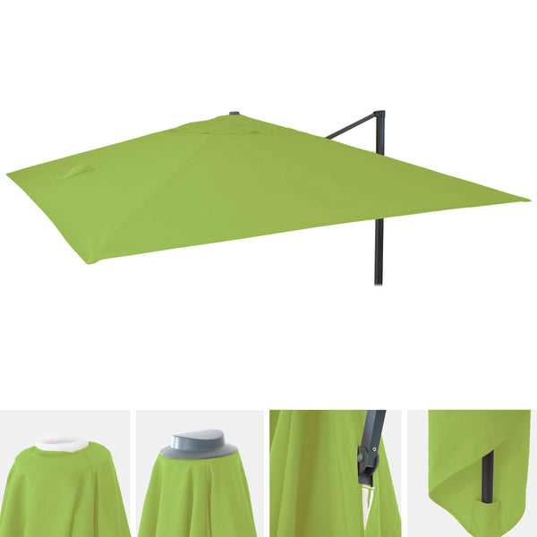 Ersatzbezug Luxus-Ampelschirm Sonnenschirmbezug 3,5x3,5m hellgrün