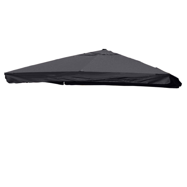Ersatzbezug Luxus-Ampelschirm mit Flap Sonnenschirmbezug 3x3m anthrazit
