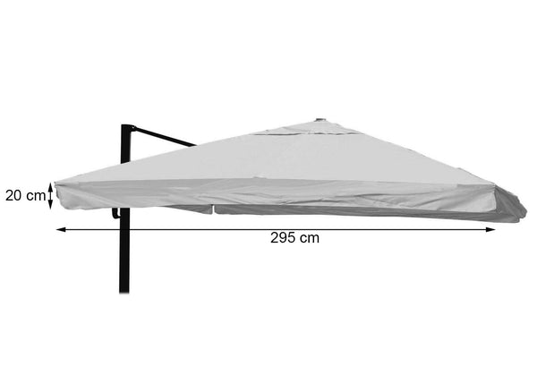 Ersatzbezug Luxus-Ampelschirm mit Flap Sonnenschirmbezug 3x4m anthrazit