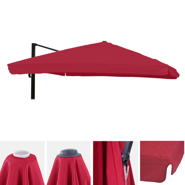 Ersatzbezug Luxus-Ampelschirm mit Flap Sonnenschirmbezug 3x4m bordeaux