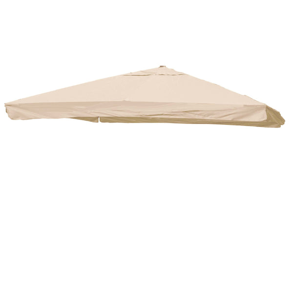 Ersatzbezug Luxus-Ampelschirm mit Flap Sonnenschirmbezug 3x3m creme