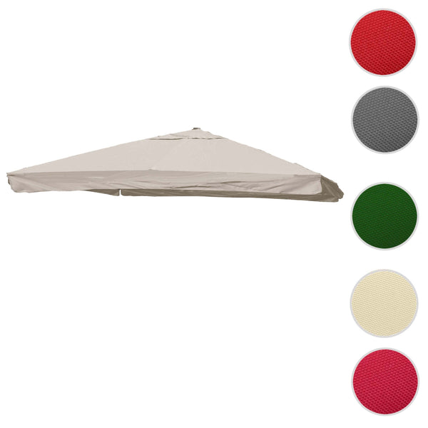 Ersatzbezug Luxus-Ampelschirm mit Flap Schirmbezug 3,5x3,5m creme-grau