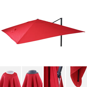 Ersatzbezug Luxus-Ampelschirm Sonnenschirmbezug 3,5x3,5m rot