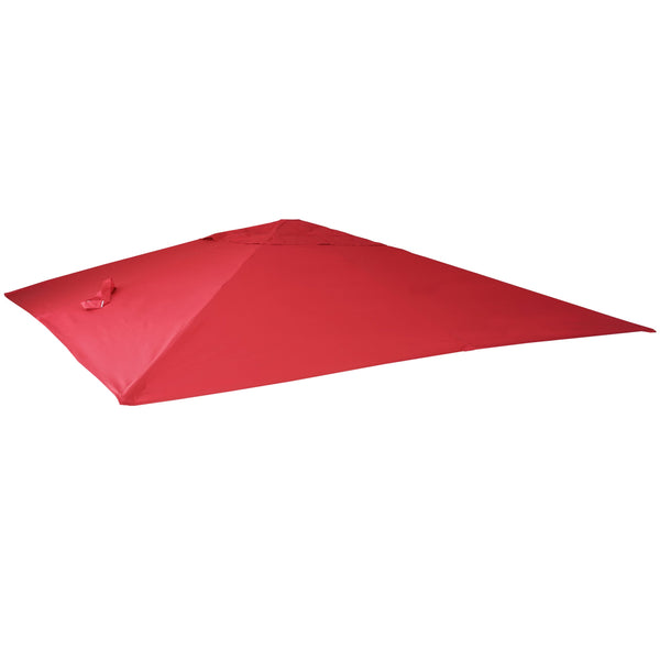 Ersatzbezug Luxus-Ampelschirm Sonnenschirmbezug 3,5x3,5m rot