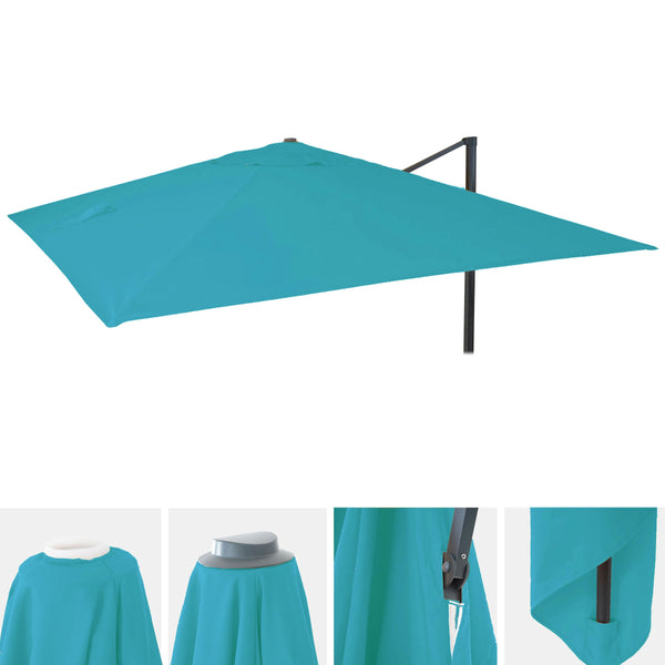 Ersatzbezug Luxus-Ampelschirm Sonnenschirmbezug 3x3m türkis
