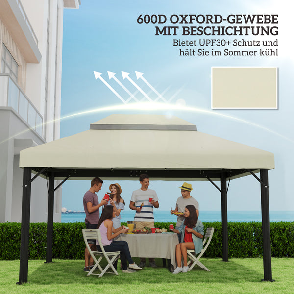 Ersatzdach für 3x4m Pavillon wasserdicht mit Regenschutz UPF30+ Cremeweiss
