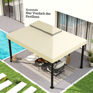 Ersatzdach für 3x4m Pavillon wasserdicht mit Regenschutz UPF30+ Cremeweiss