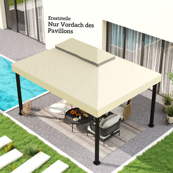 Ersatzdach für 3x4m Pavillon wasserdicht mit Regenschutz UPF30+ Cremeweiss