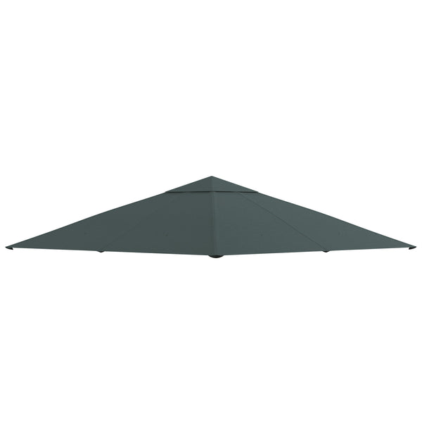 Ersatzdach Gartenpavillon 3x3m Polyester dunkelgrau
