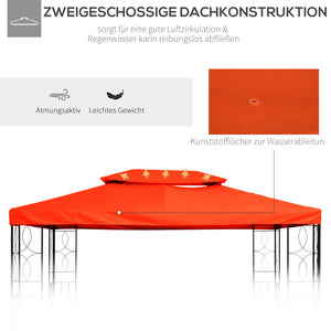 Ersatzdach für Gartenpavillon 3x4m Polyester braun