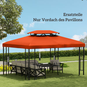 Ersatzdach für Gartenpavillon 3x4m Polyester braun