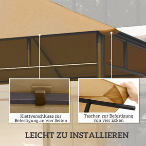Ersatzdach für Gartenpavillon 3x3m Polyester beige
