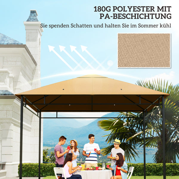 Ersatzdach für Gartenpavillon 3x3m Polyester beige