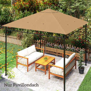 Ersatzdach für Gartenpavillon 3x3m Polyester beige