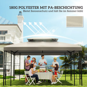 Ersatzdach für Metallpavillon 4x3m Cremeweiss