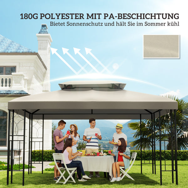 Ersatzdach für Metallpavillon 4x3m Cremeweiss