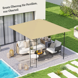 Ersatzdach Pavillon wasserabweisend aus Oxfordstoff 3x3m beige