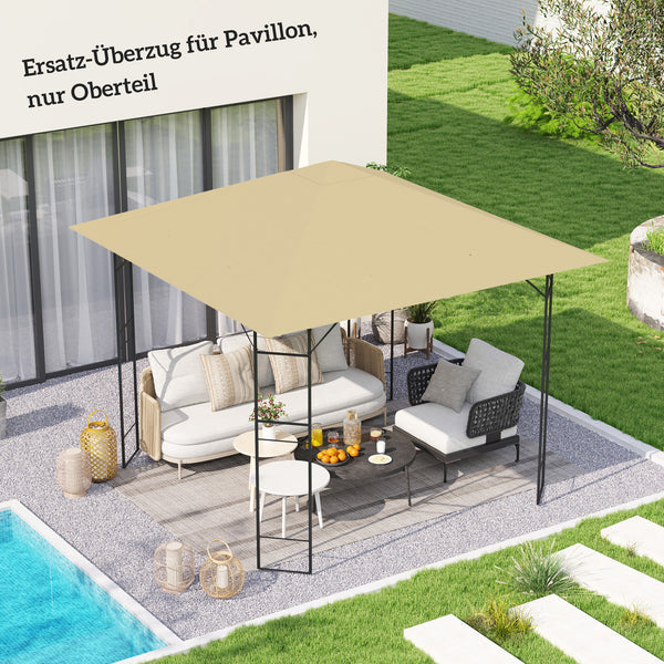 Ersatzdach Pavillon wasserabweisend aus Oxfordstoff 3x3m beige