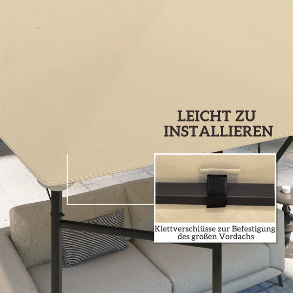 Ersatzdach Pavillon wasserabweisend aus Oxfordstoff 3x3m beige