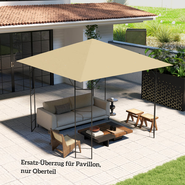 Ersatzdach Pavillon wasserabweisend aus Oxfordstoff 3x3m beige