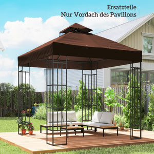 Ersatzdach Pavillon Sonnenschutz wasserabweisend 3x3m braun